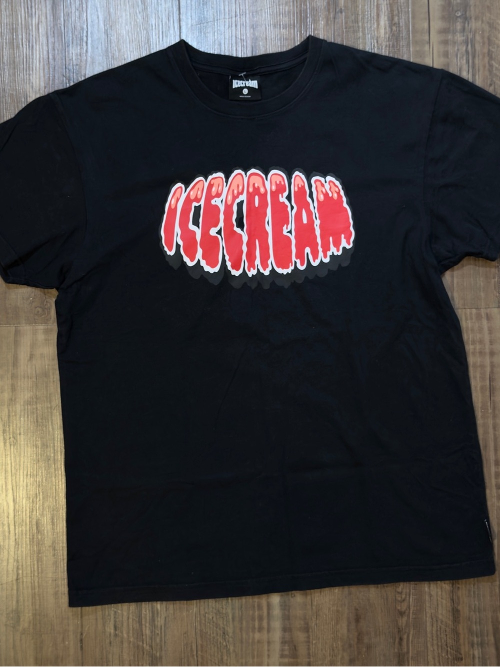 Billionaire Boys Club Ice Cream Black Tee with Red 'Icecream' Drip Logo